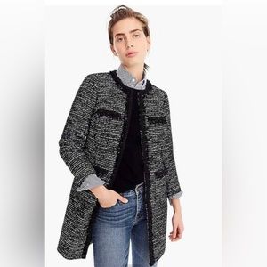 NWT J.Crew Tweed Lurex® Lady Coat with Braided Trim- Metallic-k3783 - Size 6